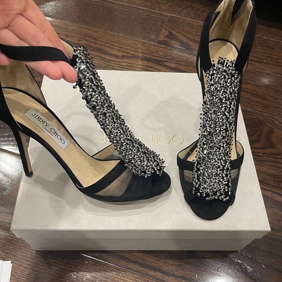 Jimmy Choo Suede Mesh Heels-38. Excellent condition. Worn once - Picture 2 of 10